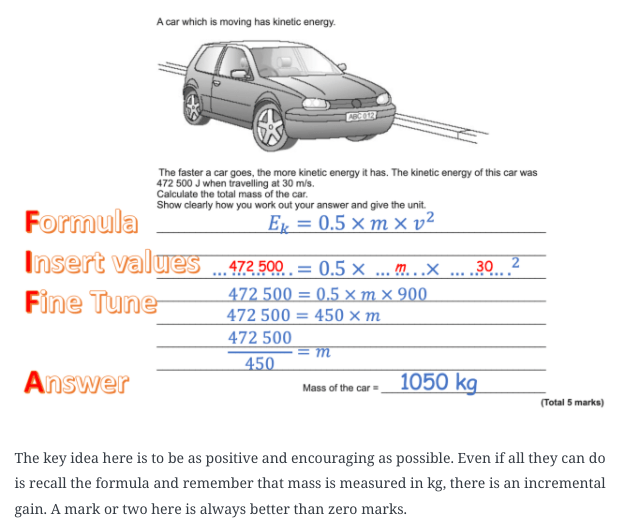 Extract from "FIFA for the GCSE Physics Calculation Win" blog.